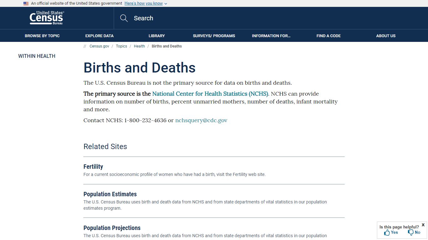 Births and Deaths - Census.gov